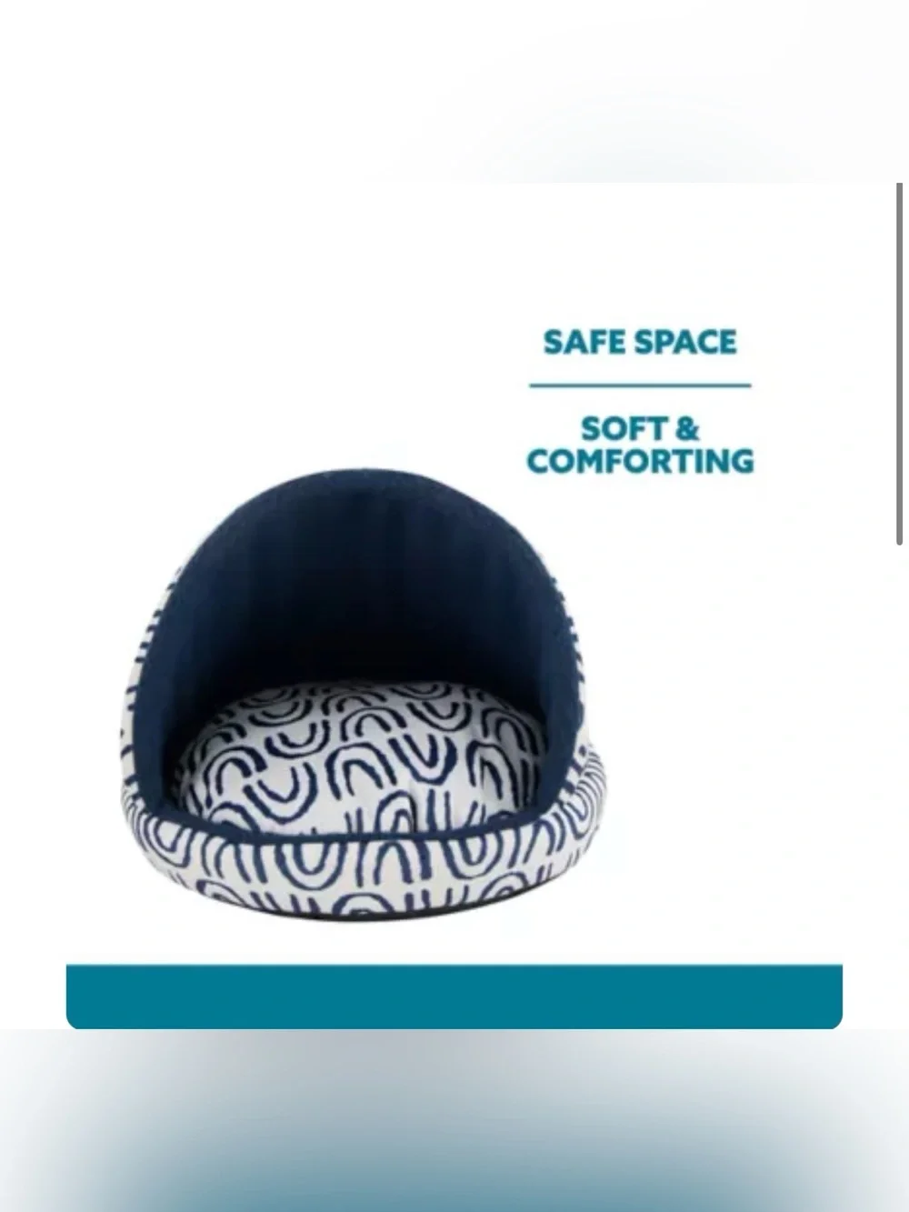Full Cheeks Navy & White Cave Pet Bed